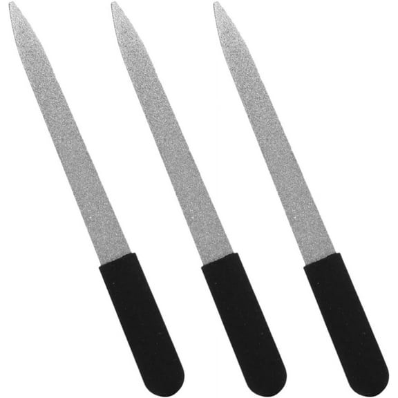 3pcs Metal Nail File Set Double Side Nail Files Stainless Steel Manicure Files Fingernail Toenail File 12.2cm