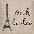 thumbnail image 3 of French "Ooh La La" Eiffel Tower Paris Embroidered Accent Throw Pillow, 20" x 20", 3 of 4