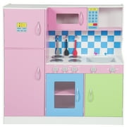 Wood Play Kitchen Set deluxe wooden pink kitchen set kids toddler refrigerator pretend Wood Play Kitchen Set deluxe wooden pink kitchen set kids toddler refrigerator pretend