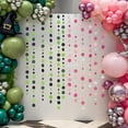 thumbnail image 3 of Cheerland Pink Green Glitter Circle Garland Hanging Dot Streamers for Witch Party Wizard Birthday Girl Halloween Theme, 3 of 6