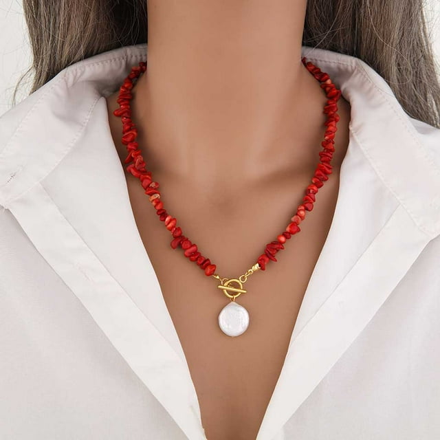 Pearl Women Necklace Portable Irregular Replacing Birthday Solid Color Decorative Hanging Necklaces Jewelry Birthday Gift Transparent