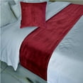 thumbnail image 2 of The HomeCentric King / Queen / Twin Burgundy Decorative Bed Runner Twin 53"x18" Bed Runner WITH Two Pillow Cover, Velvet Bed Scarf on Velvet fabric - Burgundy Velvet Plush, 2 of 3