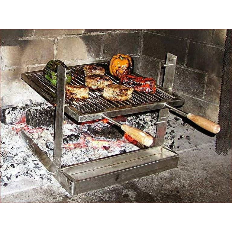 SpitJack Portable Camping grill. Cook Over A Fireplace or Campfire with An All Stainless Steel Cooking Grate and Drip Pan