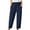 Dark Blue, variant on Bigersell Flare Pants for Women Full Length Pants Fashion Women Casual Summer Wear Pants Solid Color Cotton And Linen Trousers Flare Pants for Ladies