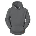 thumbnail image 4 of Pgeraug Hoodies for Men Loose Solid Hooded Sweater Top Mens Sweater Dark Gray 2Xl, 4 of 6