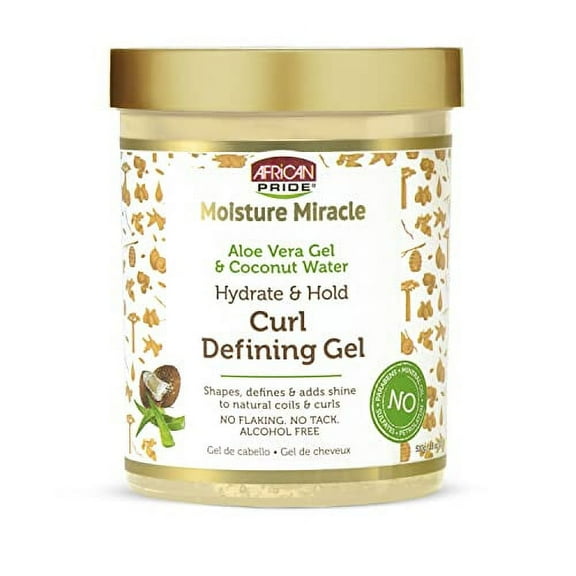 African Pride Moisture Miracle Hydrate & Hold Curl Defining Hair Gel, 18 oz, 6 Pack