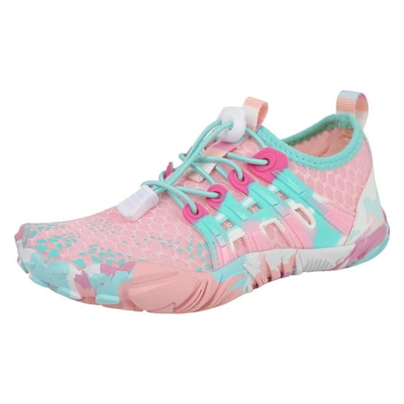 

kamemir Water Shoes Quick Dry Aqua Socks for Boys and Girls Swim Surf Kids Beach Shoe 2 Big Kid(Pink 12)