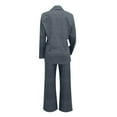 thumbnail image 7 of MNCEKFOD Two Piece Pants Set for Women Plus Lapel Long Sleeve Casual Fall Loose Fit Jacket And Wide Leg With Pockets Classic Fit Pants Suit Dark Gray XXXXL, 7 of 7