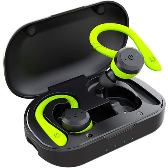Écouteurs Sans Fil Bluetooth Véritables Écouteurs avec Boîtier de Charge IPX7 Imperméable à l'Eau TWS Stéréo Écouteurs Intégrés Micro in-Ear Casques Graves pour le Sport en Cours d'Exécution Noir