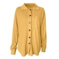 thumbnail image 4 of Letdown Womens Waffle Knit Shacket Jacket Casual Long Sleeve Button Down Shirts Dressy Blouses Tops Boyfriend Blouses with Pockets Loose Fit, 4 of 5