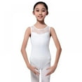 thumbnail image 5 of Girls Ballet Leotard Lace Gym Suit, Solid Color Sleeveless Stretchy Activewear Dancewear Onesies For Dance, Gymnastic, Stage Performance, 5 of 7