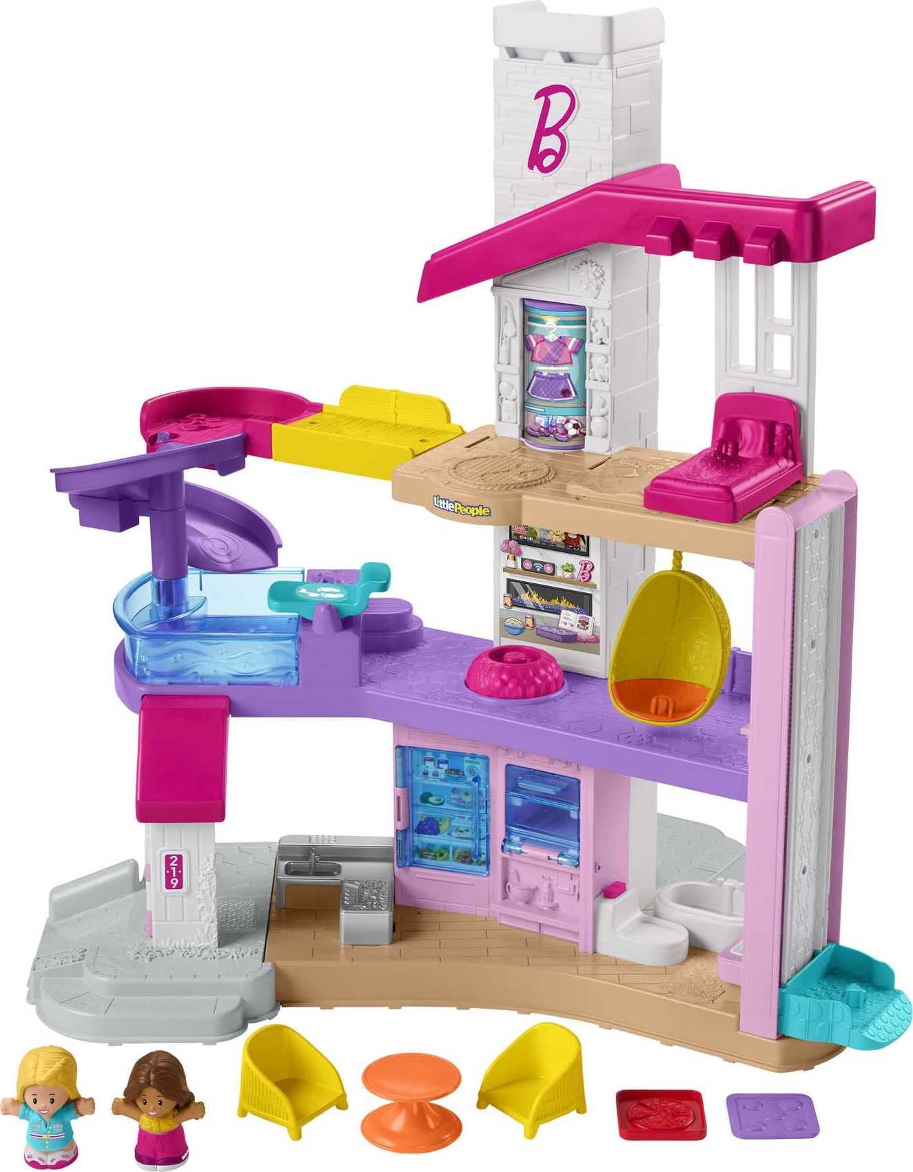 ​Barbie Little Dreamhouse by Fisher-Price Little People, Interactive Toddler Playset with Lights, Music, Phrases, Figures and Play Pieces - Walmart.com
