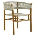 thumbnail image 5 of Dining Side Chair Armchair, Set of 2, Natural Brown, Teak Wood, Outdoor Patio Balcony Cafe Bistro Garden Hospitality Restaurant, Modern Contemporary, HB37075, 5 of 11