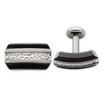 thumbnail image 3 of Edward Mirell Black Ti Argentinium Sterling Silver Hammered Cufflinks, 3 of 5