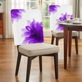 thumbnail image 3 of Gradient Floral Dining Chair Back Cover Only, Purple Translucent Flower Decorative Set of 4 Chair Back Covers, Removable Washable for Dining Room, Banquet & Holiday Decoration, 3 of 9