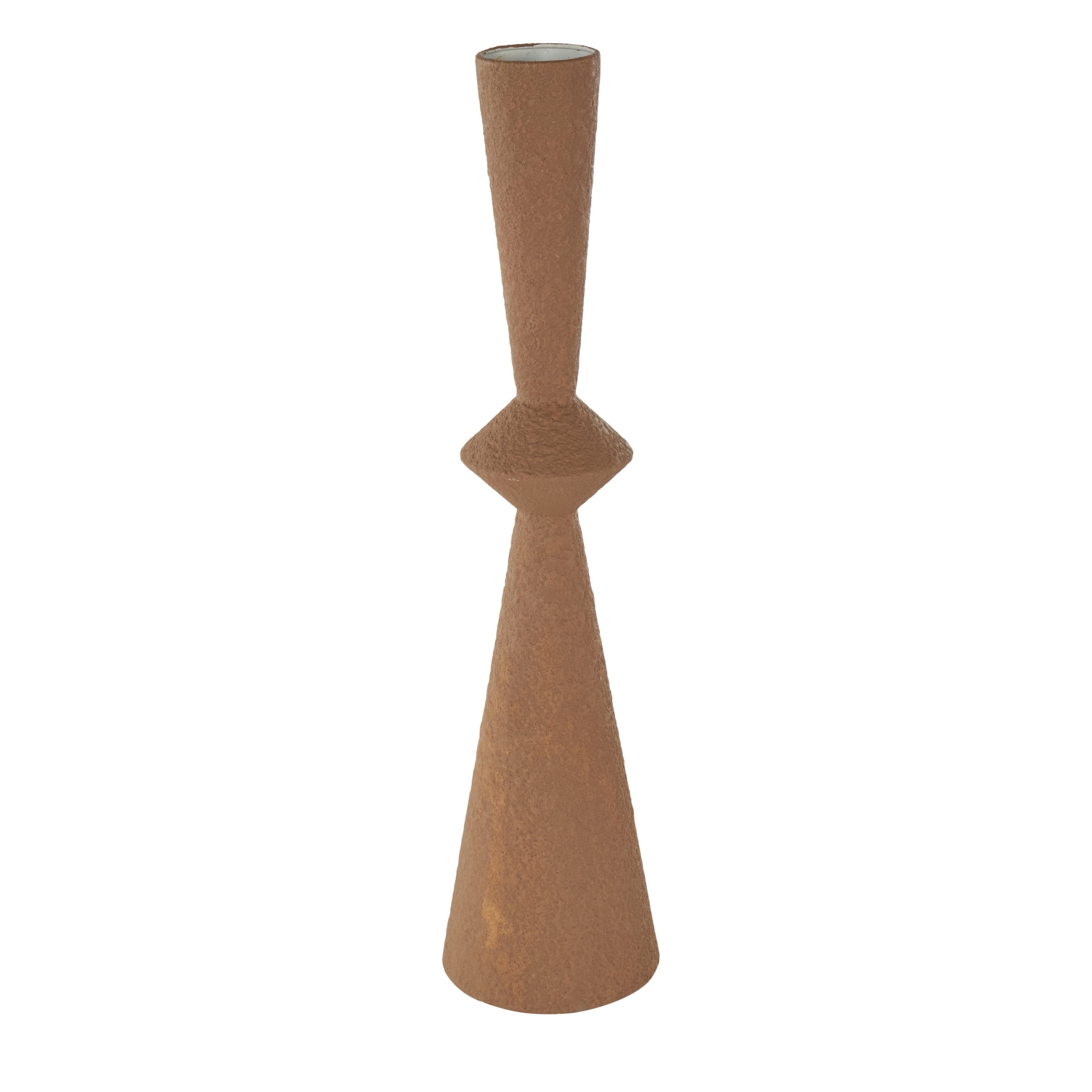 DecMode 27" Art Deco Fluted Brown Metal Vase