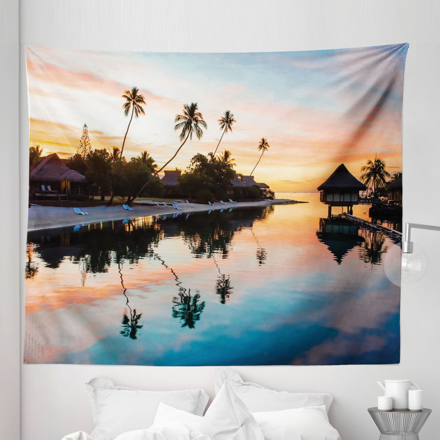 Sunset on Cooks Bay Moorea French Polynesia Photo Art Print Poster 18x12 inch 