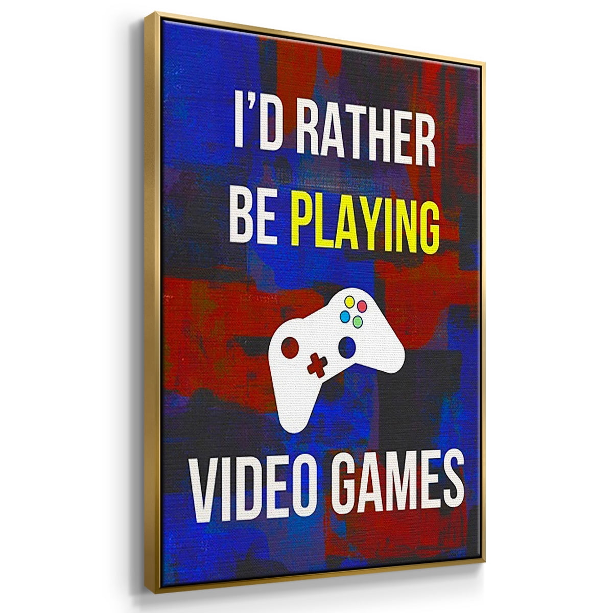 Gamer at Play I - Framed Premium Gallery Wrapped Canvas L Frame 3 Piece Set - Ready to Hang