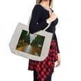 thumbnail image 2 of Italian Shopping Bag, Boulevard with Trees Old European Village Country Life Destination Photo, Eco-Friendly Reusable Bag for Groceries Beach and More, 15.5" X 14.5", Cream, by Ambesonne, 2 of 2