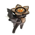 thumbnail image 3 of AeraVida Triumphant Elephant and Lotus Blossom Hand Carved Wooden Candle Holder, 3 of 5