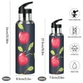 thumbnail image 2 of Cherries in Red and Yellow Leaves Sports Bottle with Straw Stainless Steel Water Jug Portable Thermal Cup Leak-proof 1000ML, 2 of 9