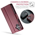 thumbnail image 6 of CaseMe Leather For iPhone 17 Wallet Case with RFID Blocking, For iPhone 17 Case Wallet for Women Men Card Holder Magnetic Clasp Kickstand Folio Case for iPhone 17,Wine Red,For iPhone 17, 6 of 10