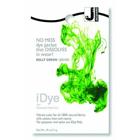 iDye Fabric Dye 14 Grams-Kelly Green, For use on 100% natural fabrics By Jacquard From