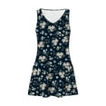 thumbnail image 5 of QUNYINEY Floral Women's Dresses Casual Sleeveless A-Line Dress Flowy with Pockets V Neck Mini Sundress, 5 of 6