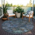 thumbnail image 6 of Addison Rugs Chantille Indoor/Outdoor Traditional Global Teal Washable Round Rug, 8' x 8', 6 of 6