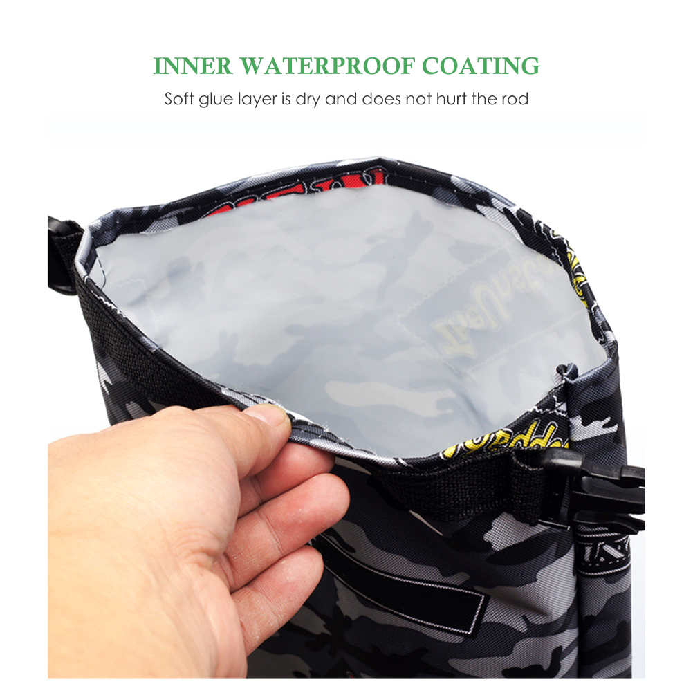 Powcan Oxford Fishing Rod Bag – Large Capacity Waterproof Carry Case Holds 5 Rods, With Shoulder Strap For Transport