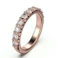 thumbnail image 2 of 0.88ct Diamond Moissanite 18K Rose Gold Over Silver Wedding Band, 2 of 4