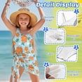 thumbnail image 5 of SEANATIVE Girls Bathing Suit with Mesh Sheer Swimsuit Cover Back Cutout Summer Beachwear One Piece Swimsuits for Teen Girls, Size 15-16 Years, Orange Flower Blue, 5 of 7