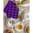 thumbnail image 4 of Black Purple Plaid Kitchen Dish Towels for Drying Dishes Set of 2, Farmhouse Simple Buffalo Checked Waffle Weave Microfiber Hand Tea Bathroom Towels Quick Dry & Absorbent Towel 15.7x23.6, 4 of 7