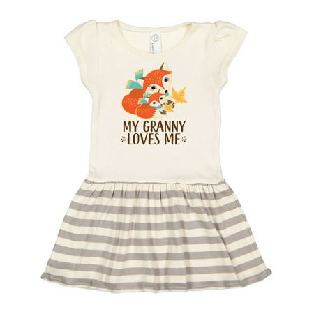 

Inktastic Granny Loves Me Gift Fox Gift Toddler Girl Dress