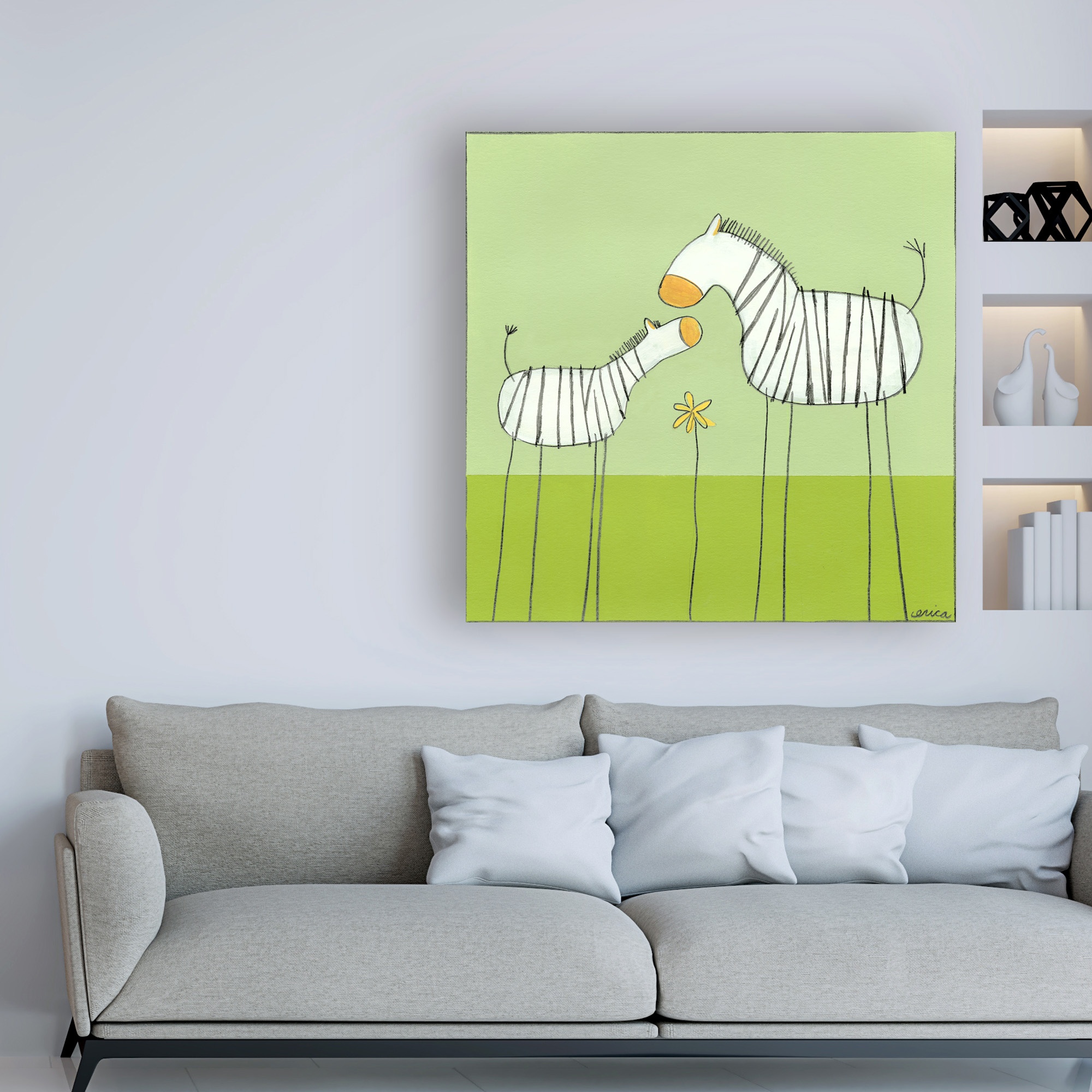 Trademark Fine Art 'Stick leg Zebra II Childrens Art' Canvas Art by June Erica Vess
