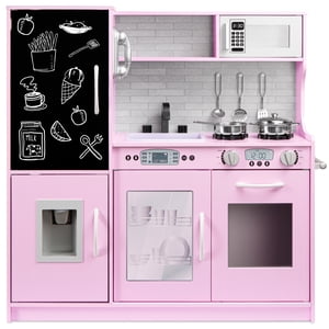 Best Choice Products Wooden Play Kitchen For Kids, Light Pink