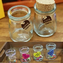 HONMEET 10pcs Tiny Glass Jars Round Apothecary Style Storage Containers for Crafts and Party Favors