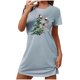 thumbnail image 5 of Camisón corto de talla grande para mujer, camisón de manga corta con estampado de pecho a la moda, camisón para mujer, 5 of 5