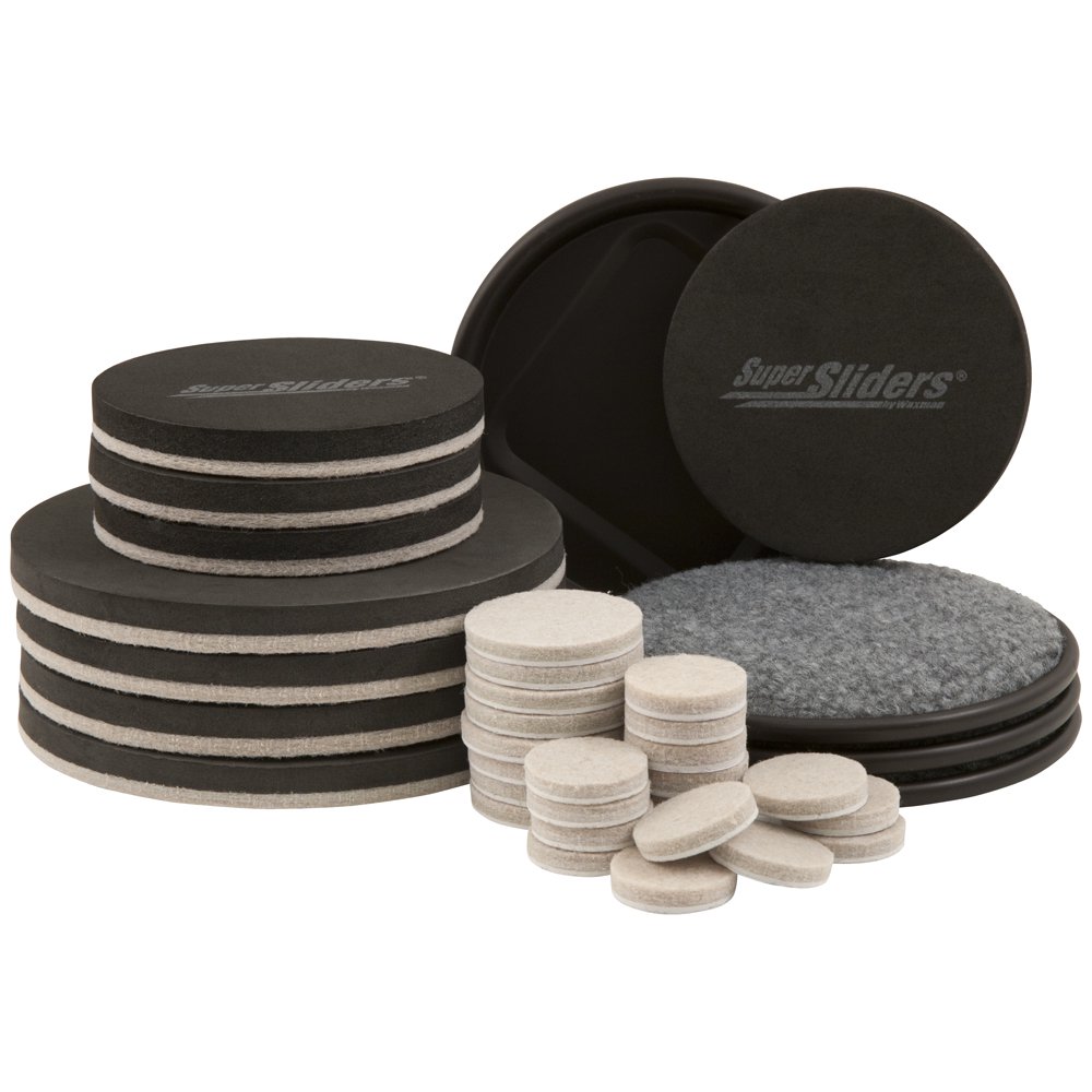 Super Sliders Combo Reusable Sliders/Felt Pads Hardwood, Beige (36