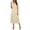 Beige, variant on Summer Dress for Women V-Neck Short Sleeve Tiered Smocked Waist Flowy Midi Dress with Ruffle Hem
