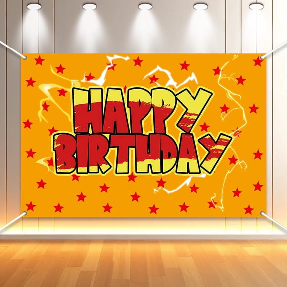 Telón de fondo para decoración de fiesta, con temática amarilla, feliz cumpleaños