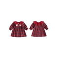 thumbnail image 2 of Loicainy Baby Toddler Girl Plaid Christmas Dress 6 12 18 24 Months 2T 3T 4T Santa Petal Collar Long Sleeve Dresses, 2 of 9