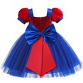 thumbnail image 5 of Kids Superhero Sparkling Patchwork Mesh Princess Dress, Girls' Bow Dress, Fluffys Skirts, 5 of 5