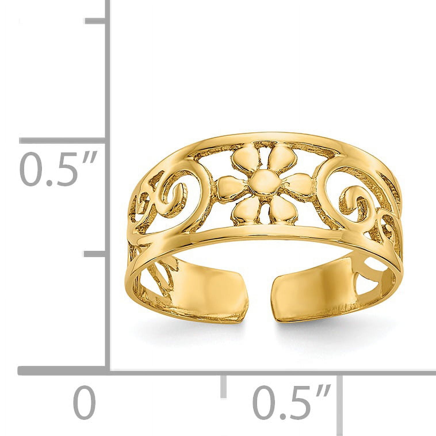 Primal Gold 14 Karat Yellow Gold Floral Toe Ring