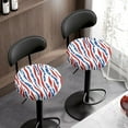 thumbnail image 3 of ZIATUBLE American Flag Round Stool Cover Cushion Zebra Stripes Stretch Circle Chair Slipcover 13"-15" Padded Round Stool Covers for 4th of July Pack of 2 Soft Bar Stool Seat Cover, 3 of 6