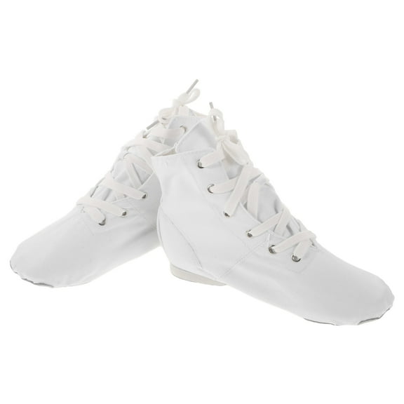 HONMEET toddler high top sneakers Canvas Jazz Shoes Simple White Design Breathable 1 Pair for Children