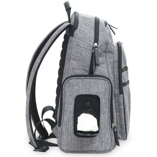Baby Boom Shoulder Strap Insulated Pockets Backpack Diaper Bags, Heather Gray - Walmart.com