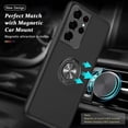thumbnail image 4 of Case for Samsung Galaxy S21 Ultra 5G, [Built-in Camera Cover] Military Shockproof Phone Case Cover with Embedded Metal Ring Stand Kickstand [Support Magnetic Car Holder] for S21 Ultra, Black, 4 of 13
