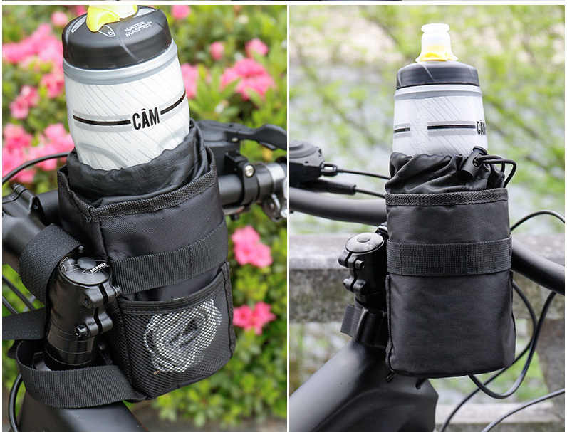 Puloru Bike Handlebar Bottle Bag Bicycle Stem Insulated Water Bottle Bag Cup Holder