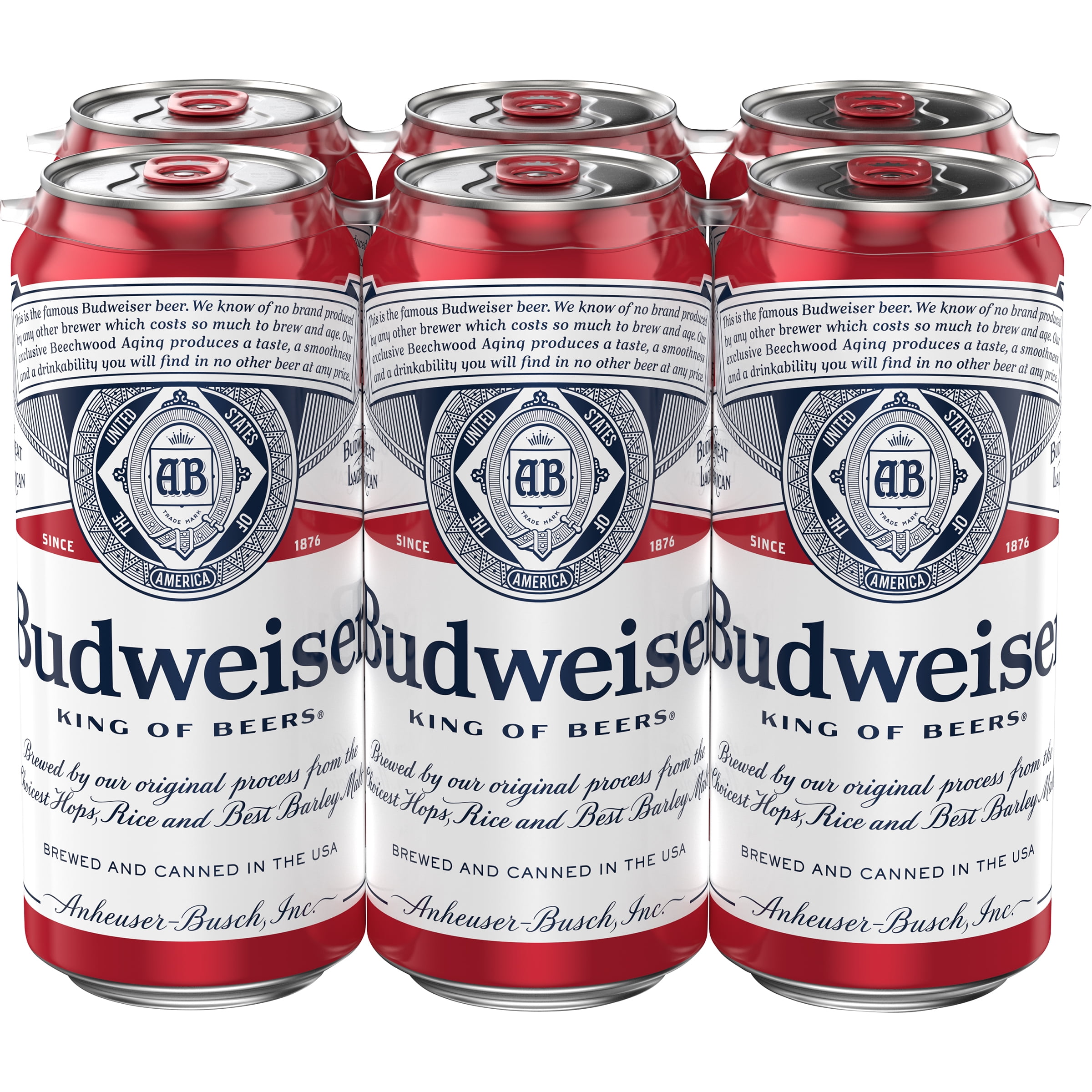 Budweiser Beer 6 Pack 16 Fl Oz Cans 5 Abv Walmart Com
